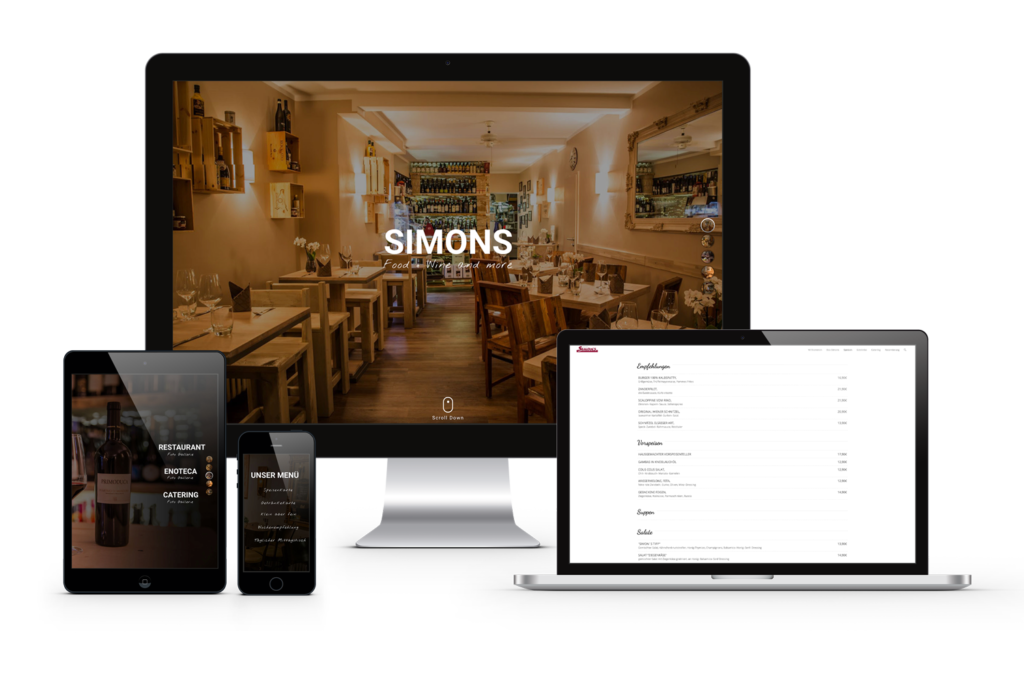 webseite restaurant simons von königs design webdesign aus ratingen
