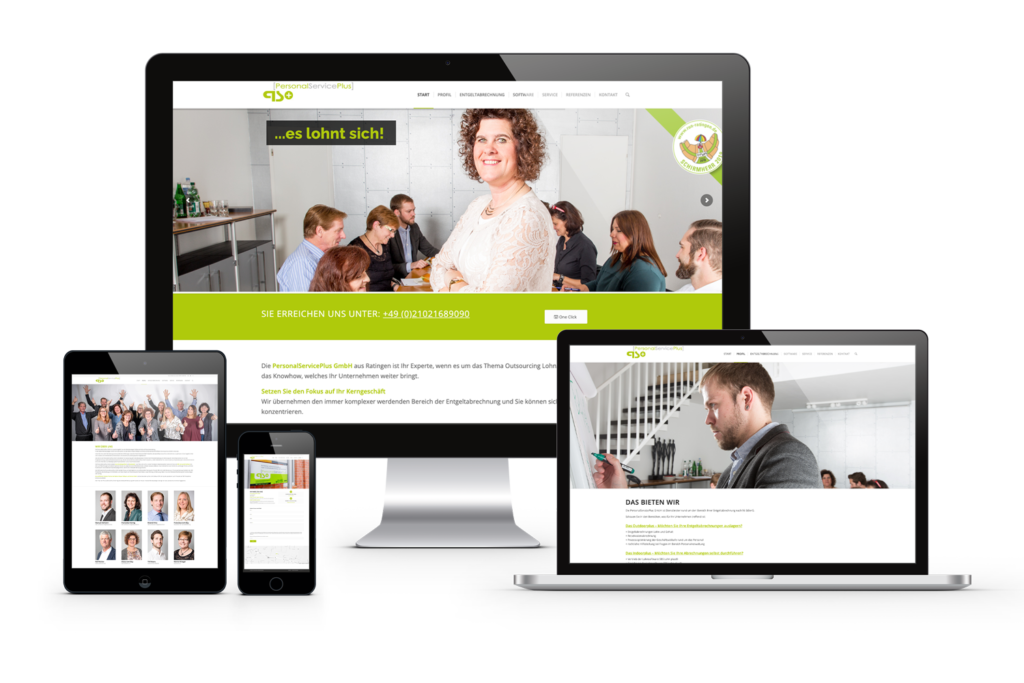 fotografie und webdesign für personalservice plus gestaltet von königs design werbeagentur ratingen