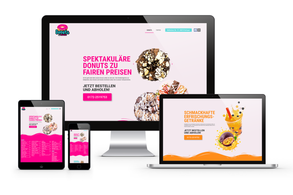 webdesign für donutsandsweets von königs design werbeagentur aus ratingen