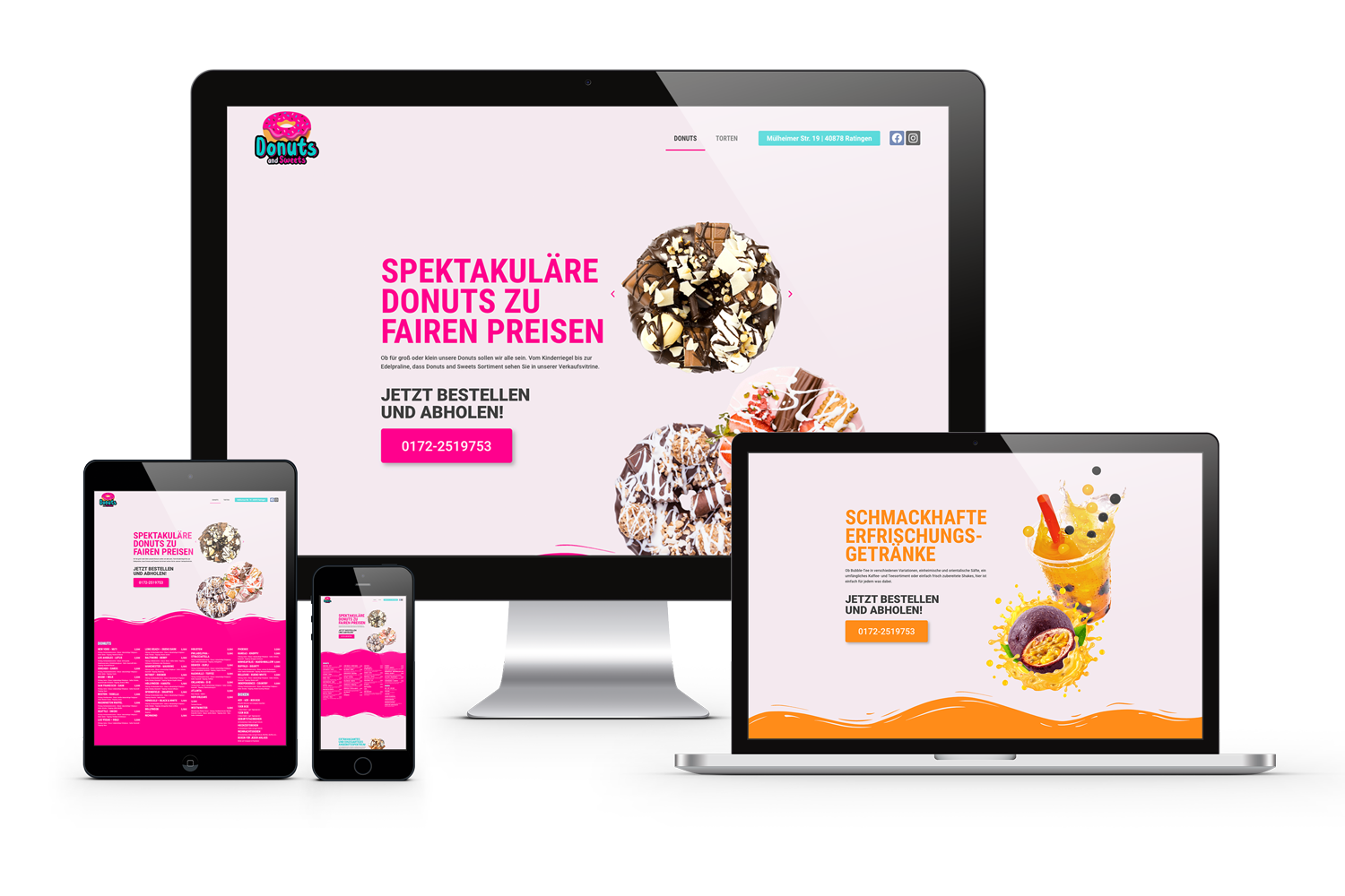 webdesign für donutsandsweets von königs design werbeagentur aus ratingen