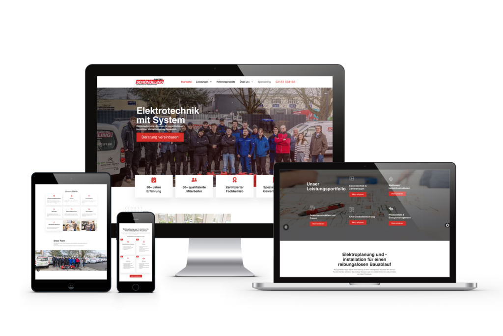 webdesign für elektro schöndeling von königs design werbeagentur aus ratingen