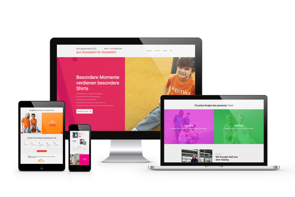 responsive webdesign für schulklamotte düsseldorf von königs design
