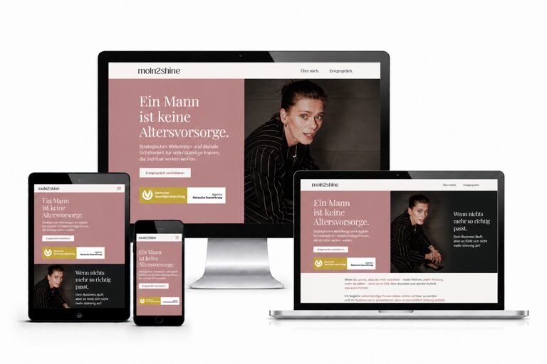 responsive webdesign für moln2shine und natascha süverkrüp auf desktop, tablet und smartphone